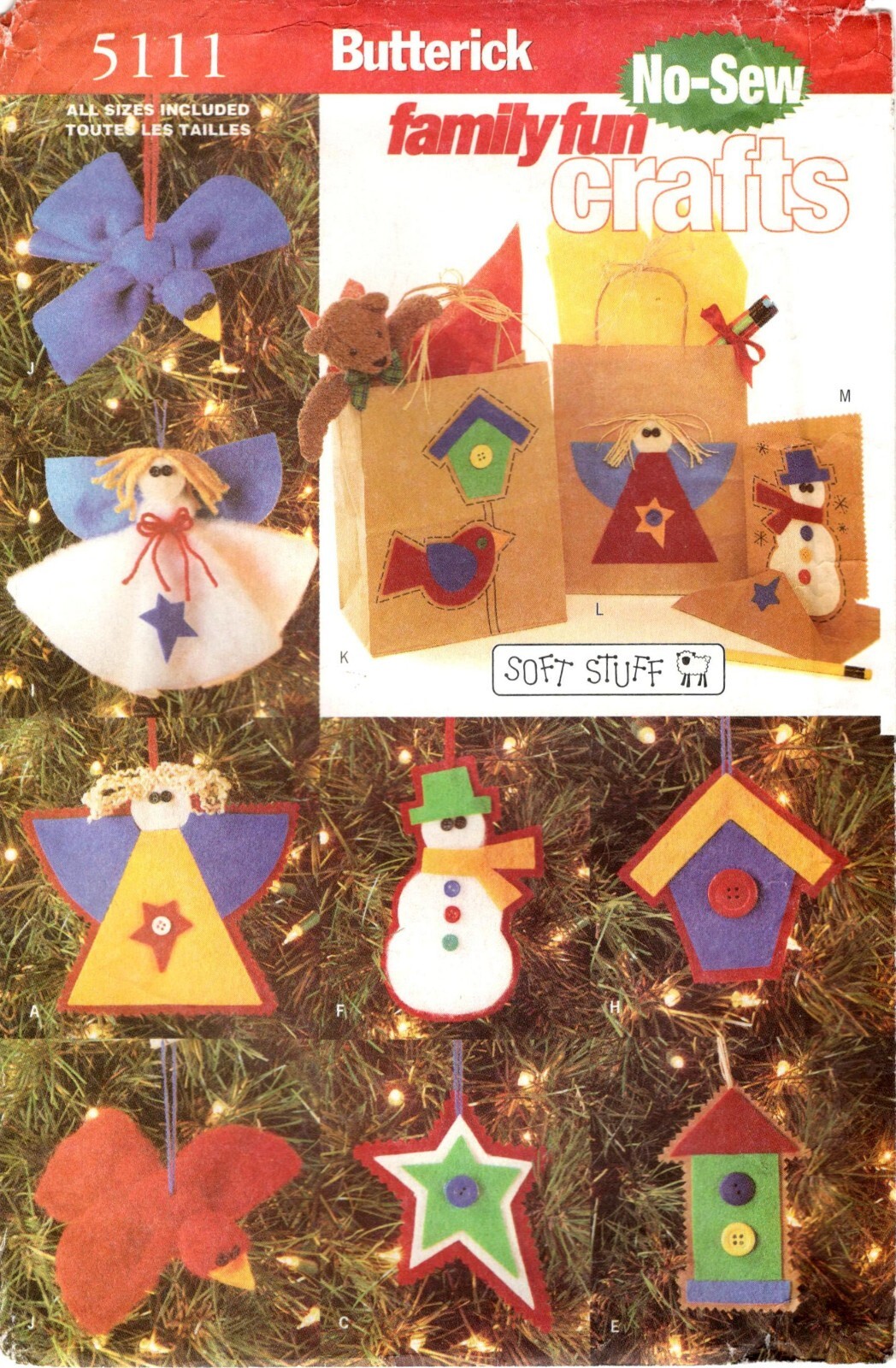 Butterick 5111 No Sew Christmas for Children Sewing Pattern Uncut