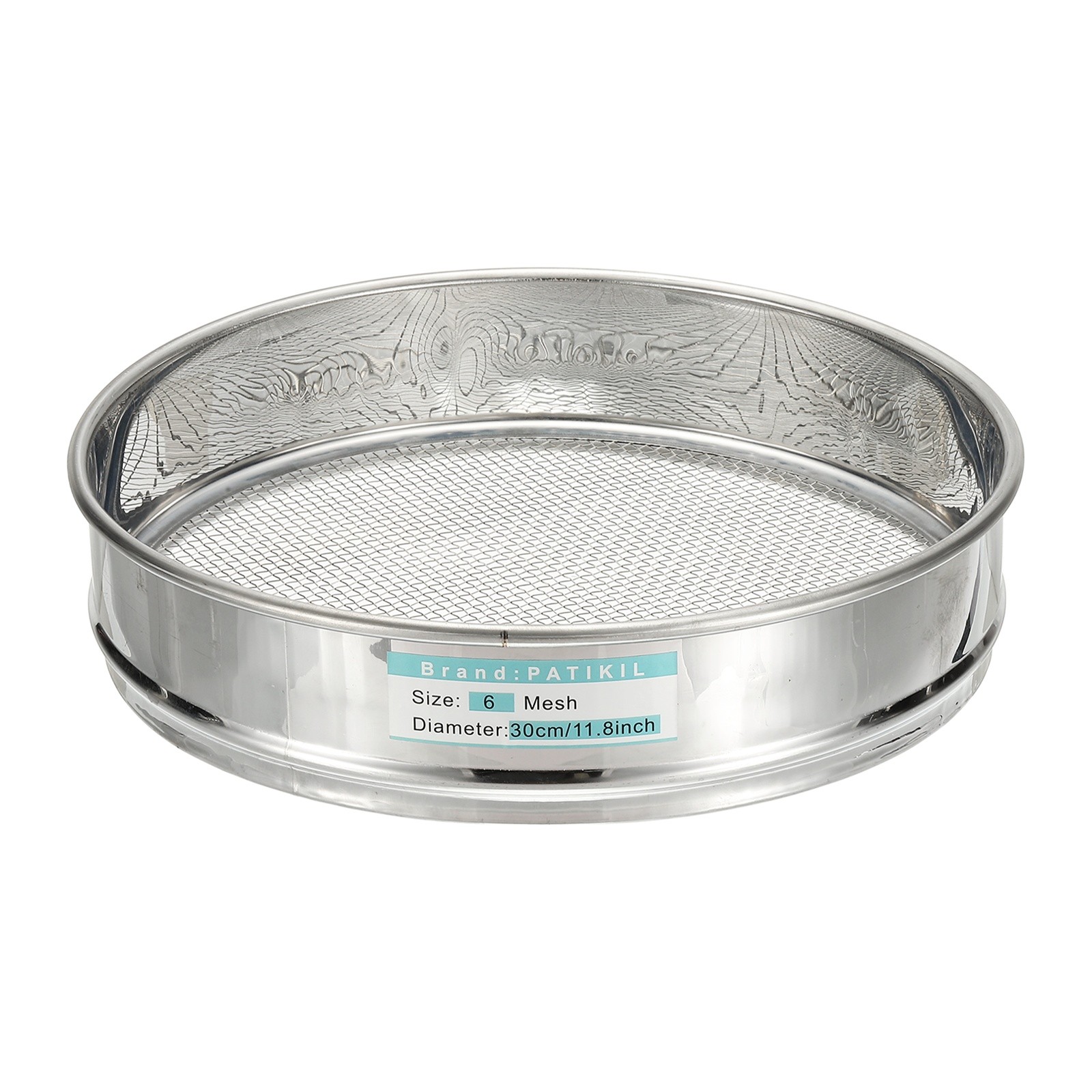 6 Mesh Lab Sieve, 11.8" Diameter Test Sieve 304 Stainless Steel(3.2mm)