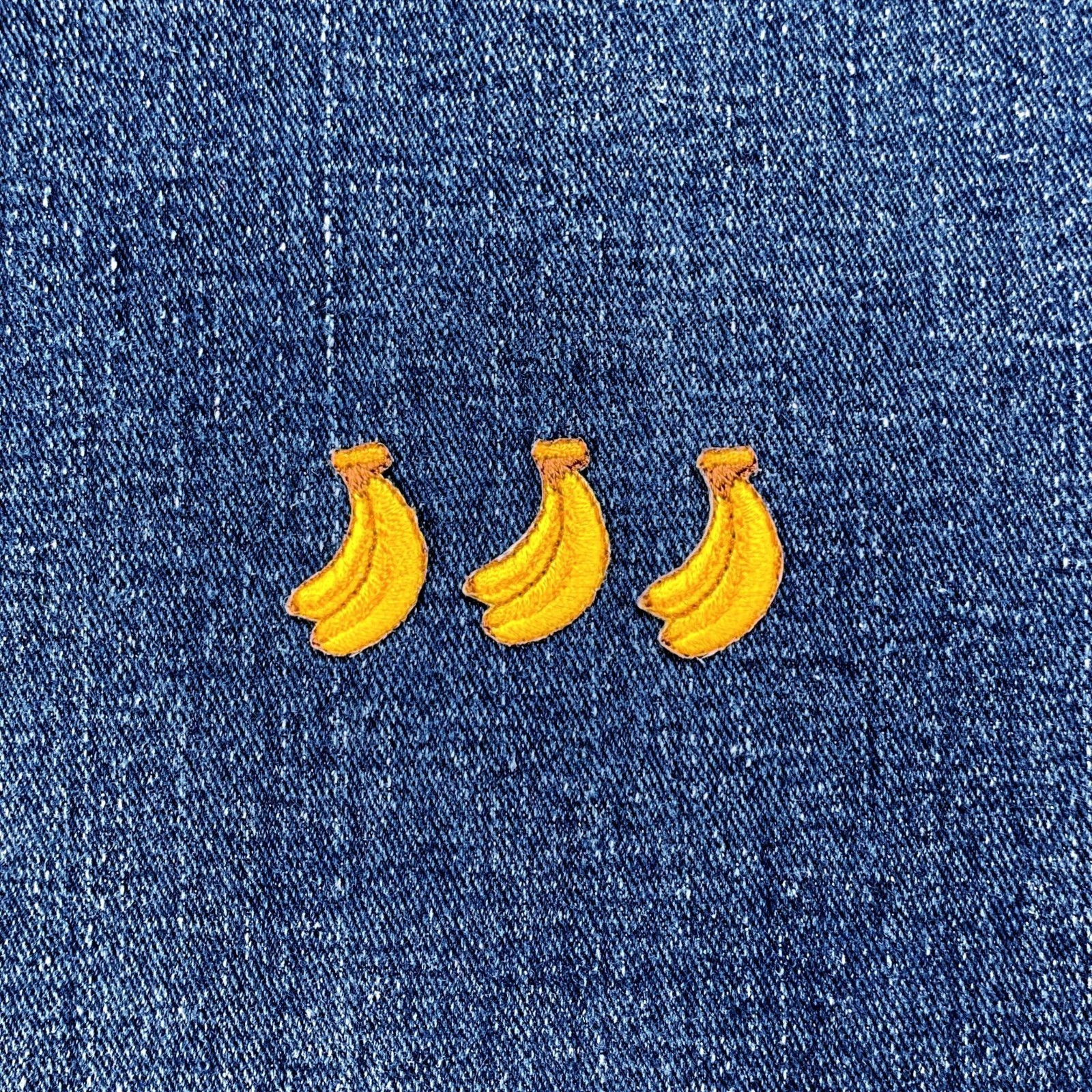 3-Pack Banana Applique Patch - Mini Embroidered Fruit Badge 7/8" (Iron On)