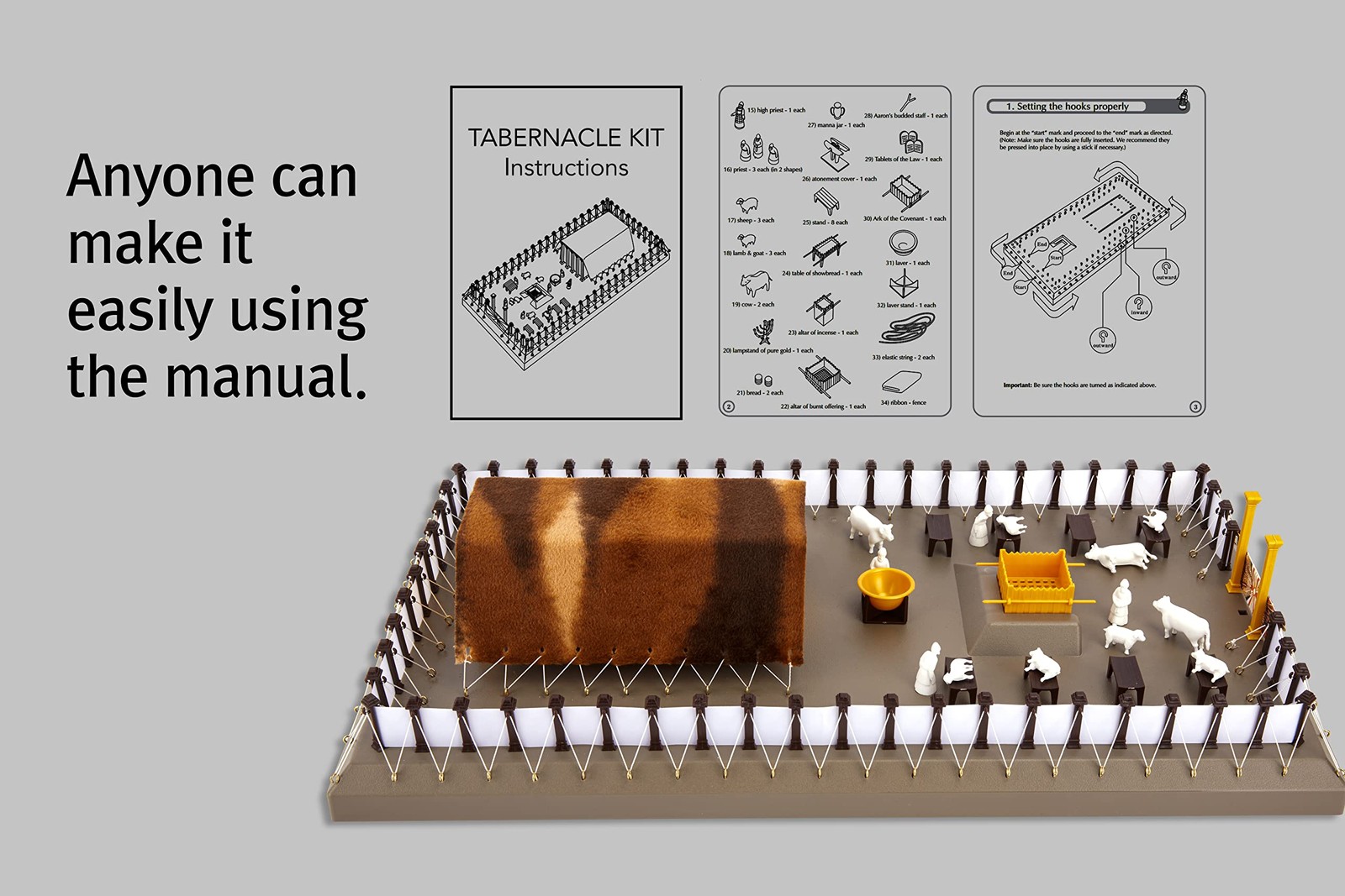RaoNEE The Tabernacle Model Kit - Teaching and Learning Resource Large, brown