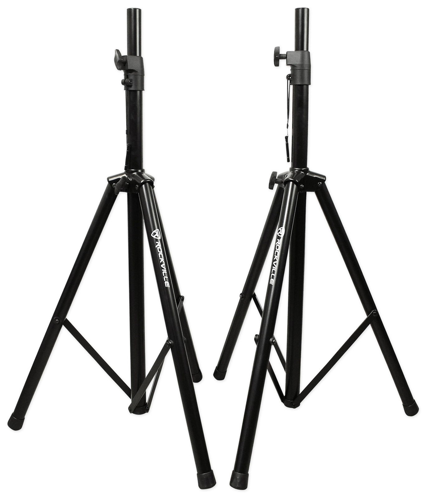 (3) Pairs Rockville Tripod DJ PA Speaker Stands+Carrying Cases - 6 Stands Total