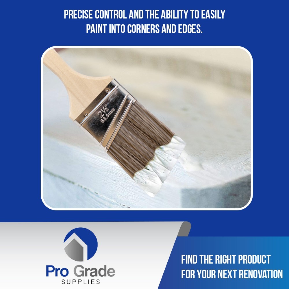 Pro Grade - Paint Brushes - 12Ea 2.5" Angle Brushes