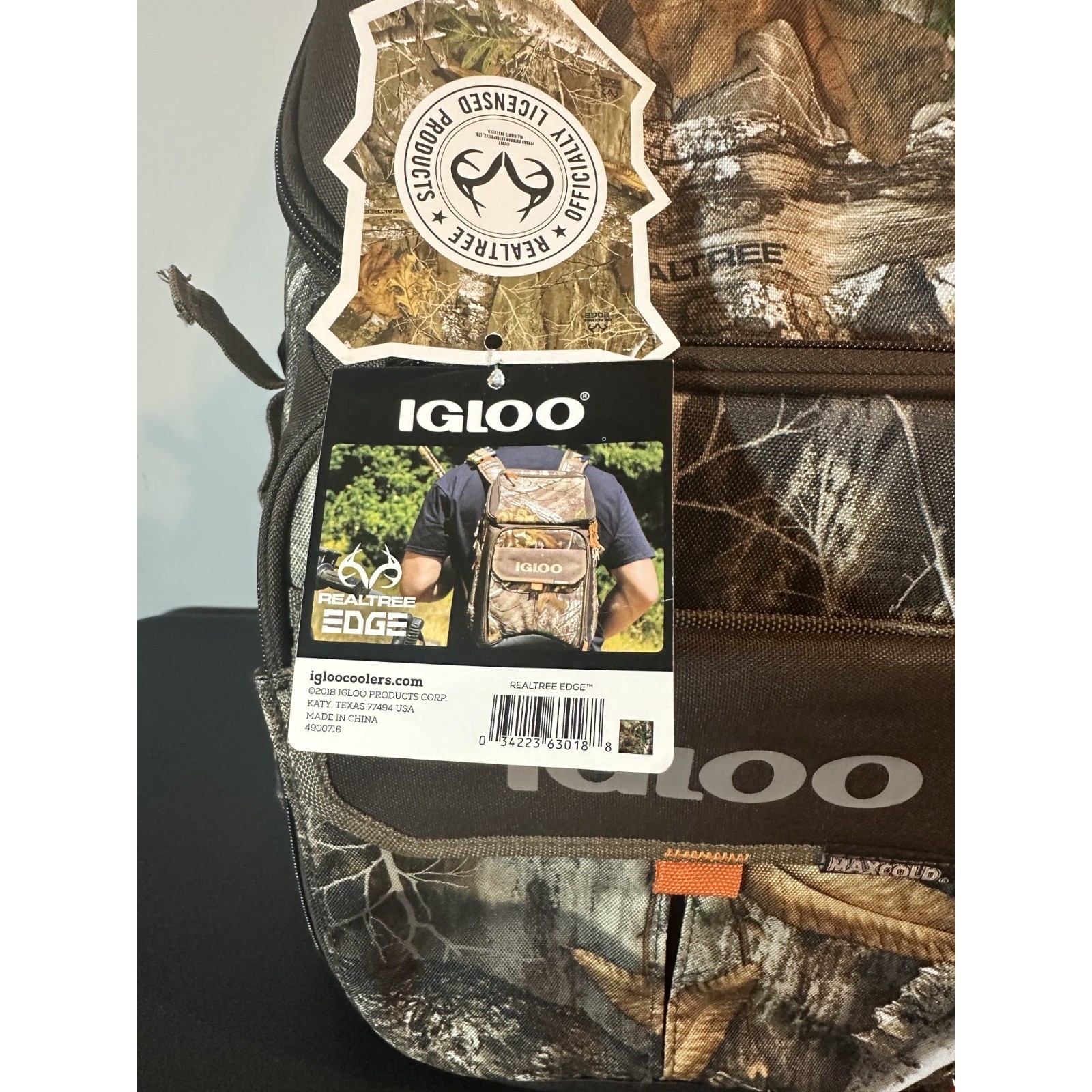 Igloo MaxCold Realtree Edge Camo Backpack Cooler Bag 32 Can Capacity New