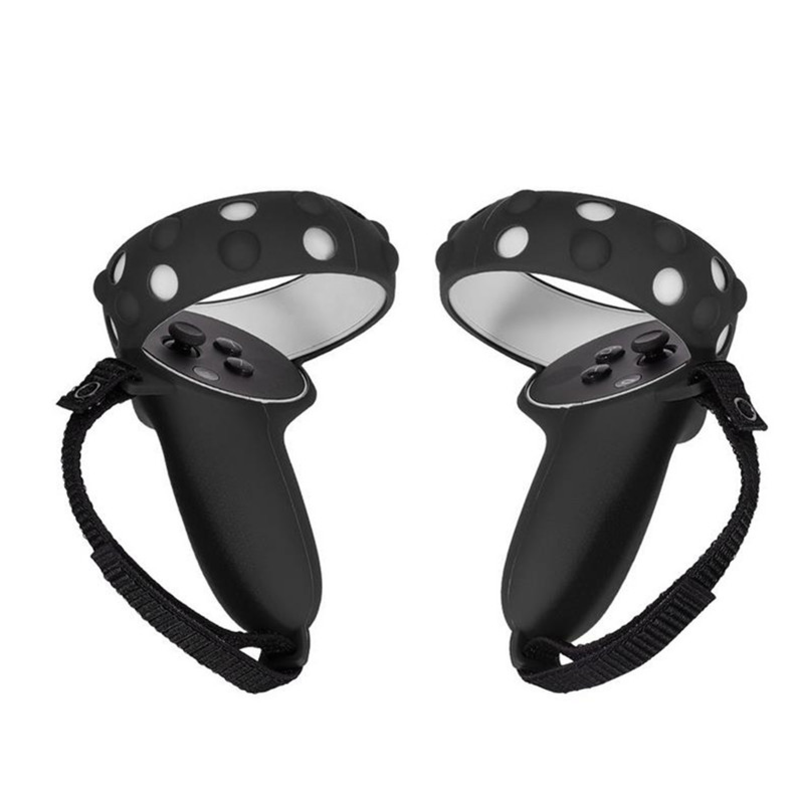 2Pcs Silicone Handle Grip Cover +Nylon Strap For Oculus Quest 2 VR Controller