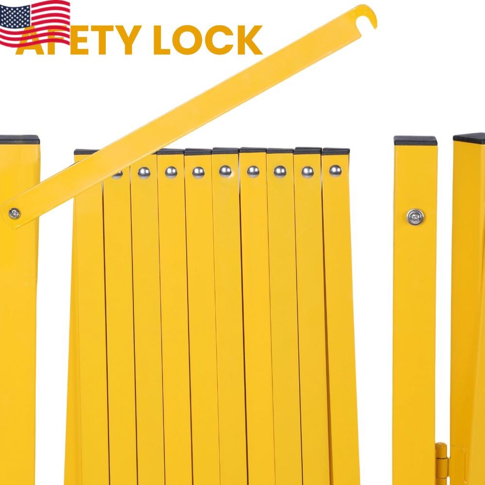 Retractable Outdoor Fence Expandable Barricade with Casters Free Standing Safety