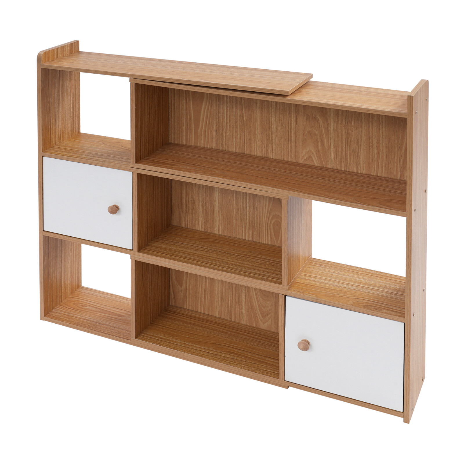3-tier Bookshelf Stretchable Bookcase Modern Log Color Bookshelf For Home Office
