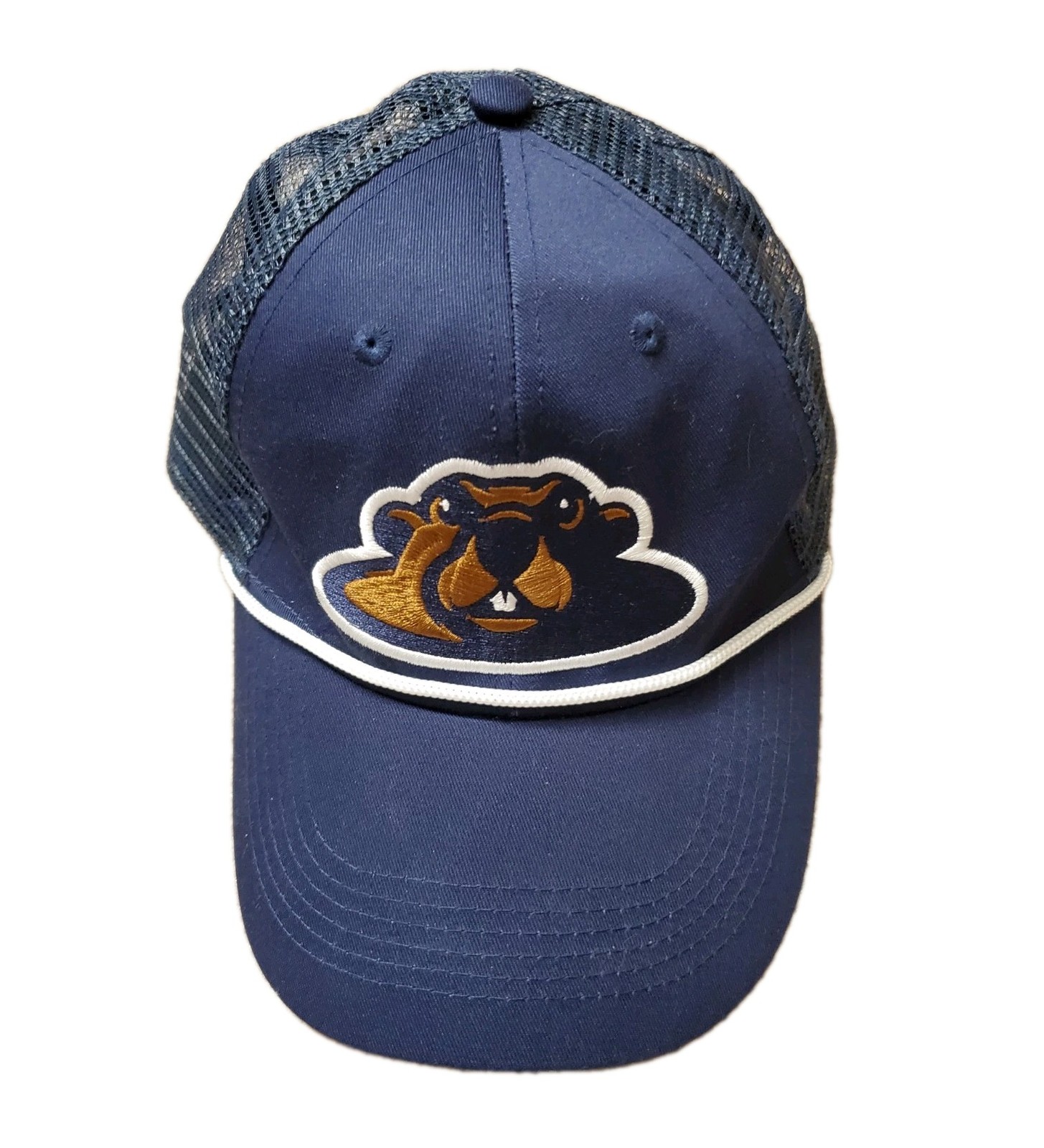 Wausau Wisconsin Woodchucks Baseball Miller Lite Blue Snapback Mesh Rope Hat Cap