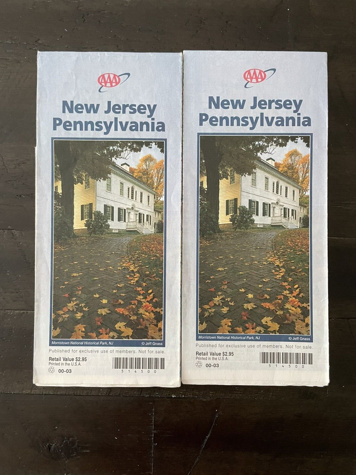 AAA New Jersey Pennsylvania City State Map Roads Used