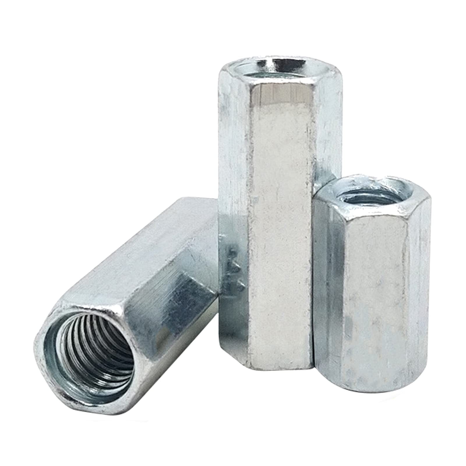 10 Pcs M8x1.25x50mm Long Rod Metric Hex Coupling Nut Connector Zinc Plated