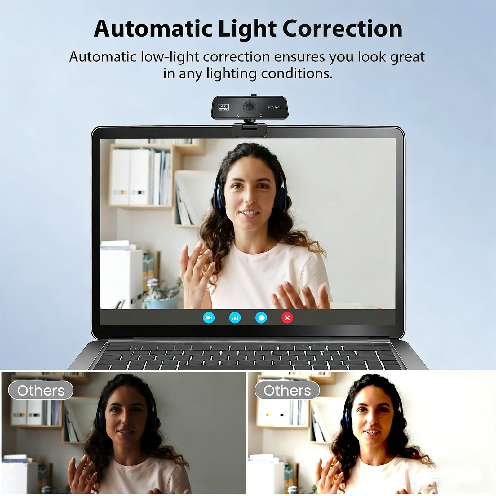4K USB Webcam Built-in Microphone Autofocus Web Camera for PC Desktop Laptop