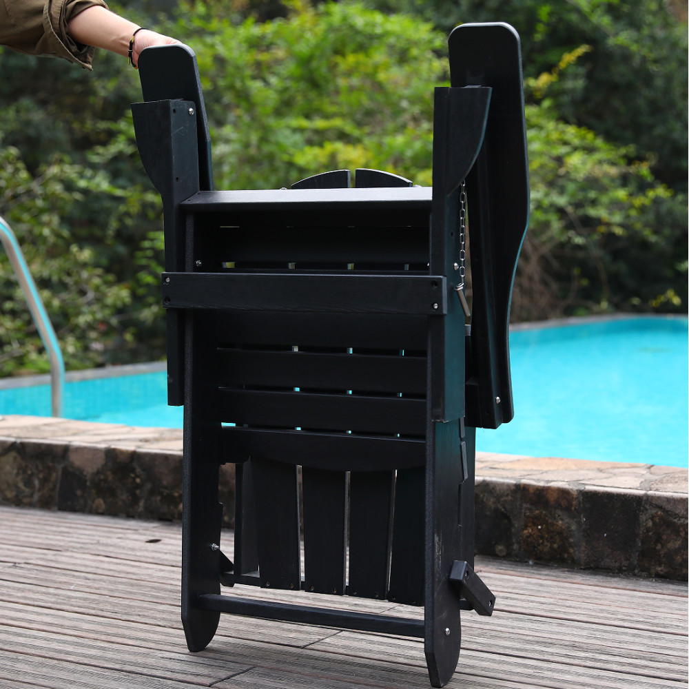 Adirondack Folding Chair with Dual Cup Holders - HDPE All-Weather Outdoor Chairs