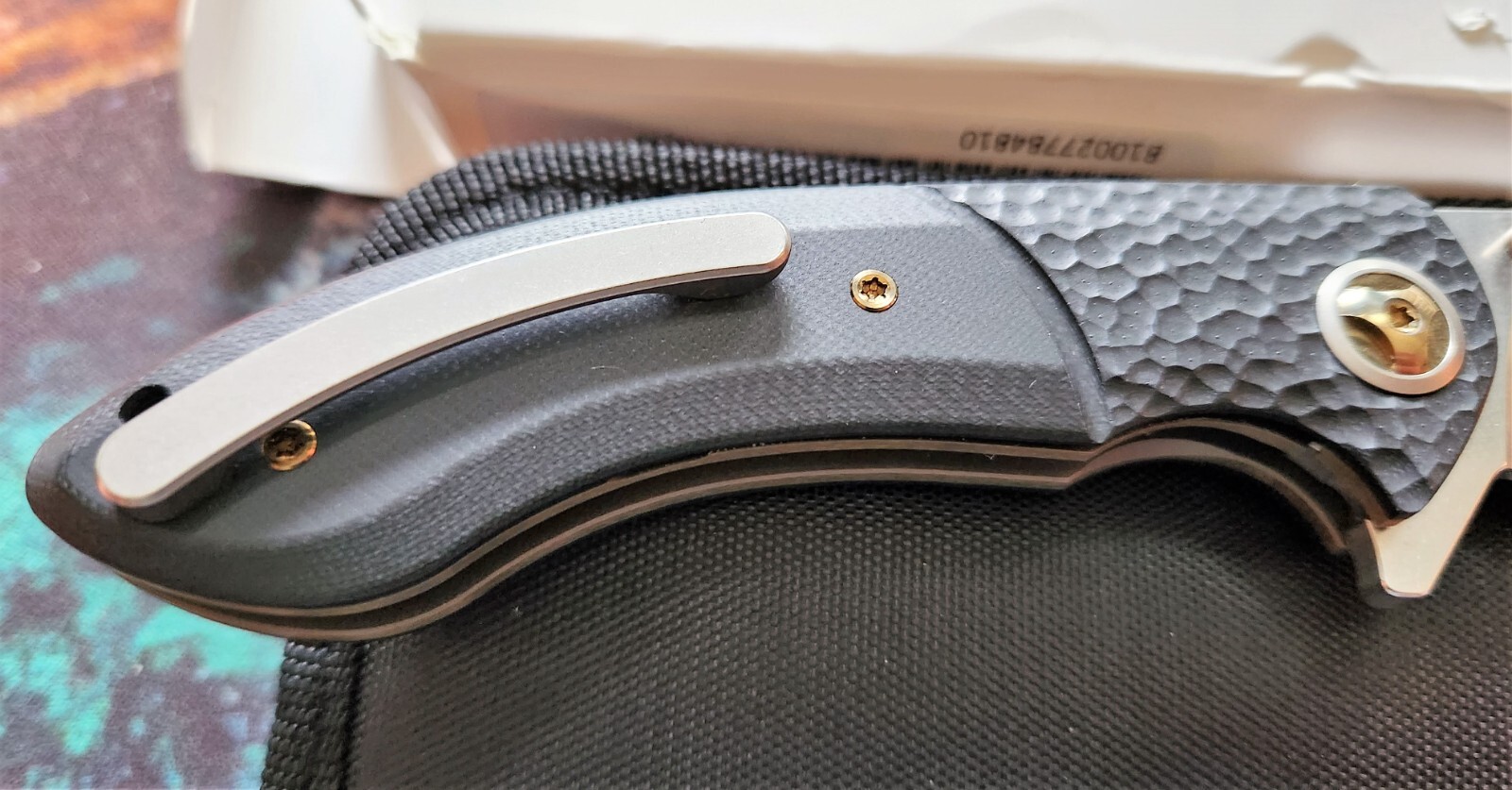 DROP MASSDROP X ERIC OCHS ORCA TITANIUM LINER LOCK KNIFE BLACK G-10 BRONZE RWL34