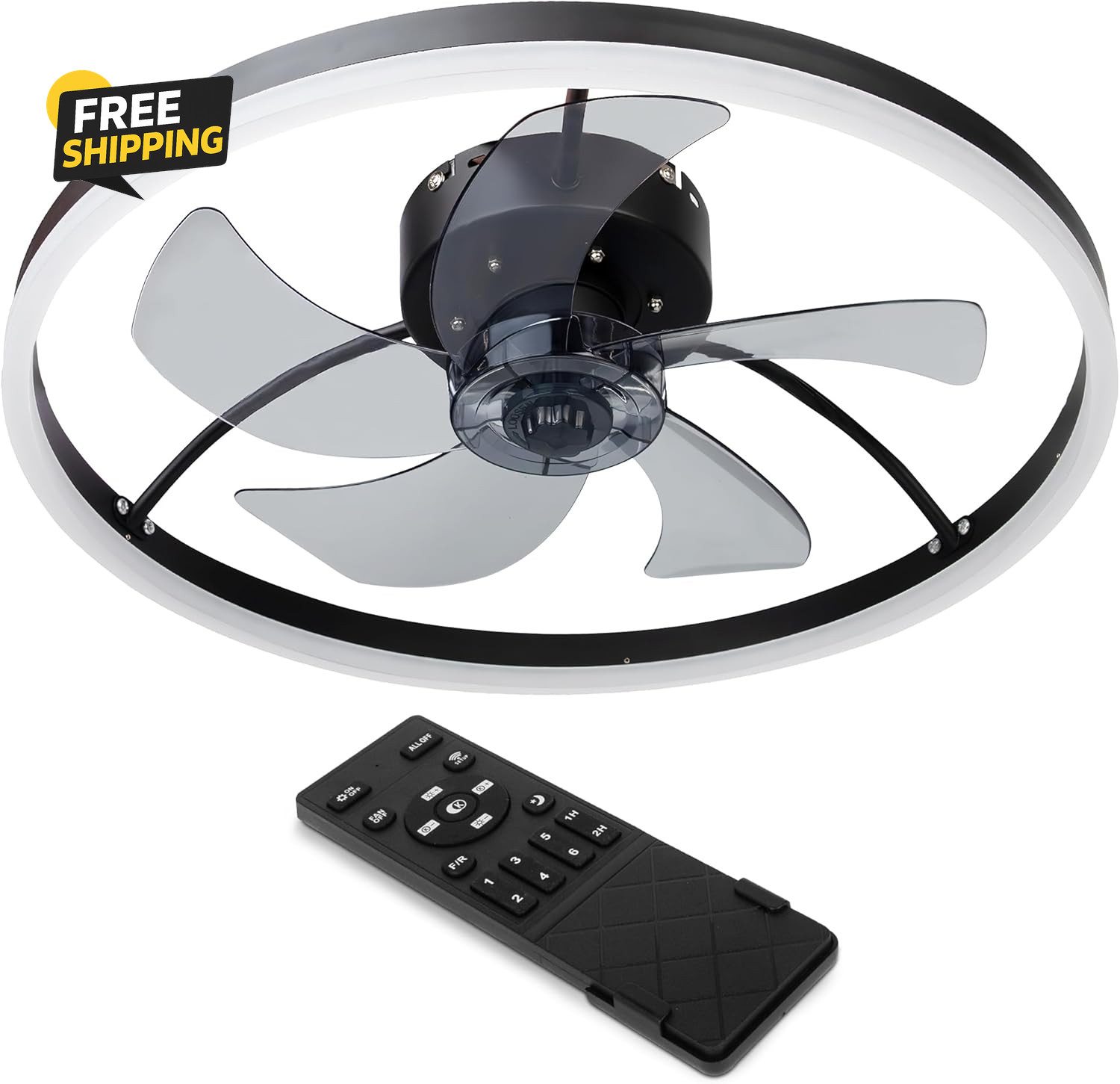 Lighting Ceiling Fan Light - 19.7" Low-Profile Flush Mount Ceiling Fans