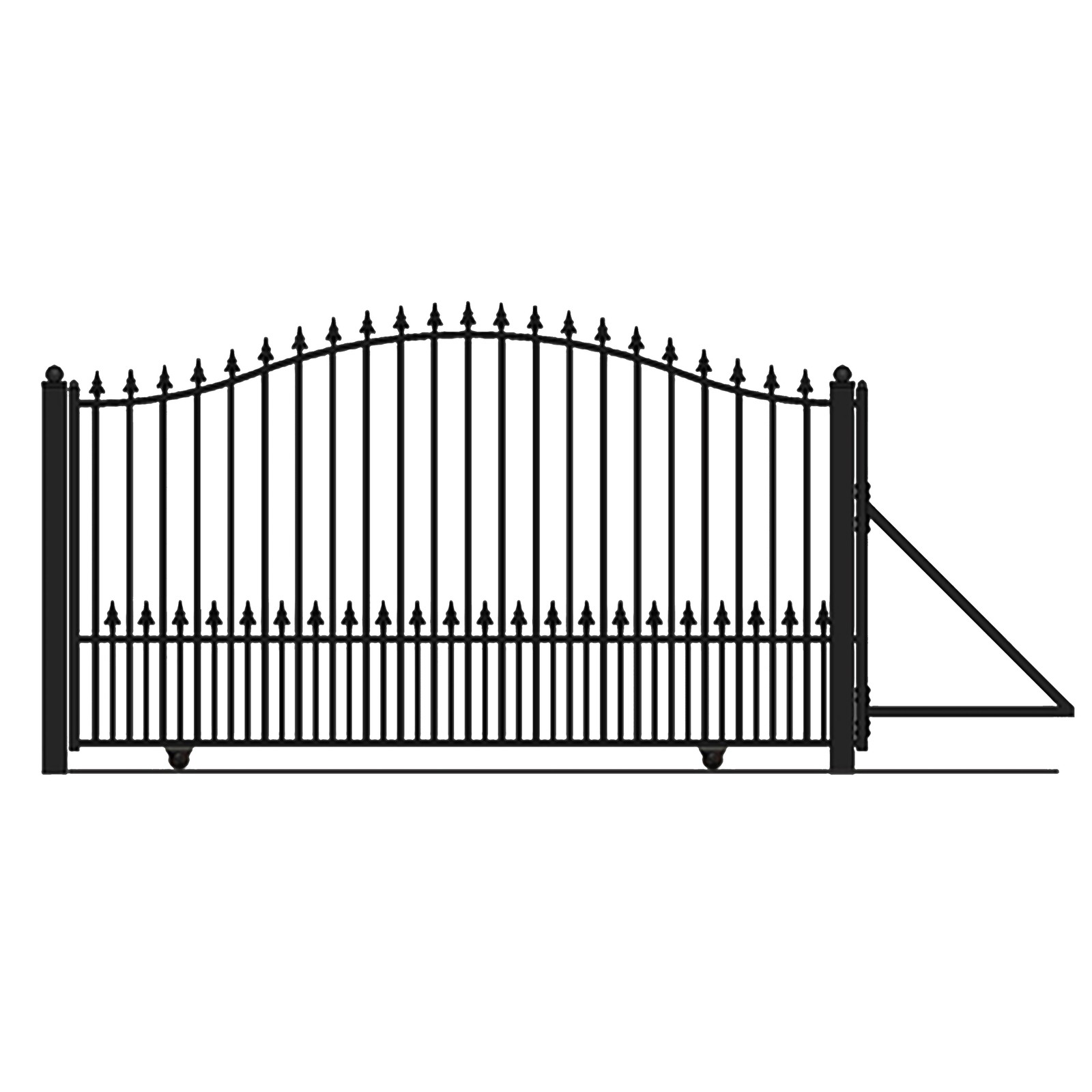 ALEKO Munich Style Ornamental Iron Wrought Single Sliding 12' Driveway Gate