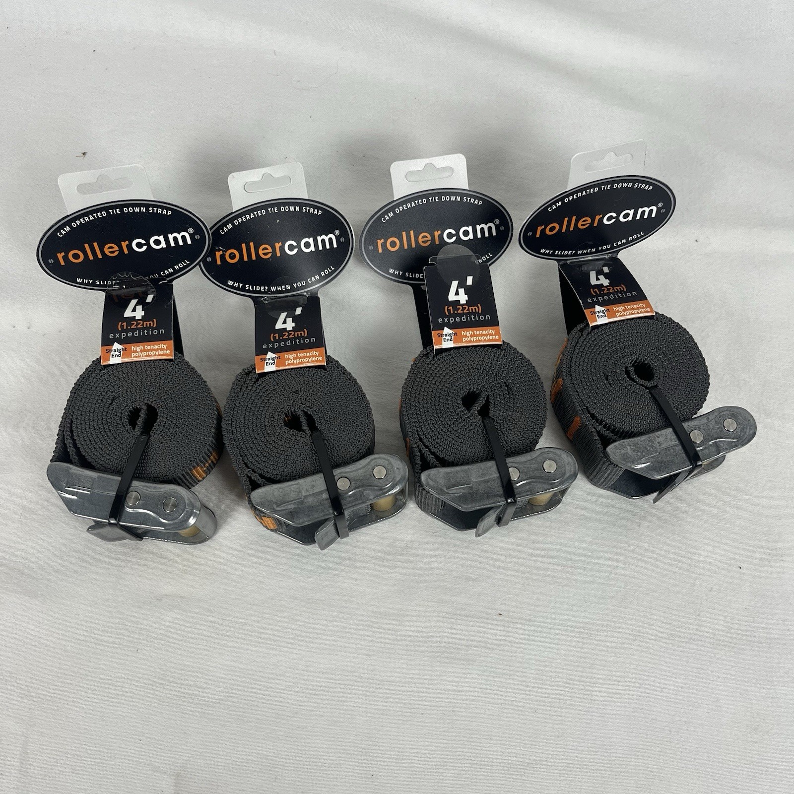 Rollercam Expedition 4 ft Strap 1" wide Straight End SET of 4 Working Load 350lb