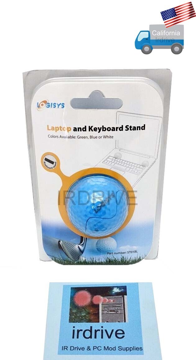 NEW Logisys ST01BL Blue Golf Ball Anti-slip Laptop,Keyboard,Cellphone Tilt Stand