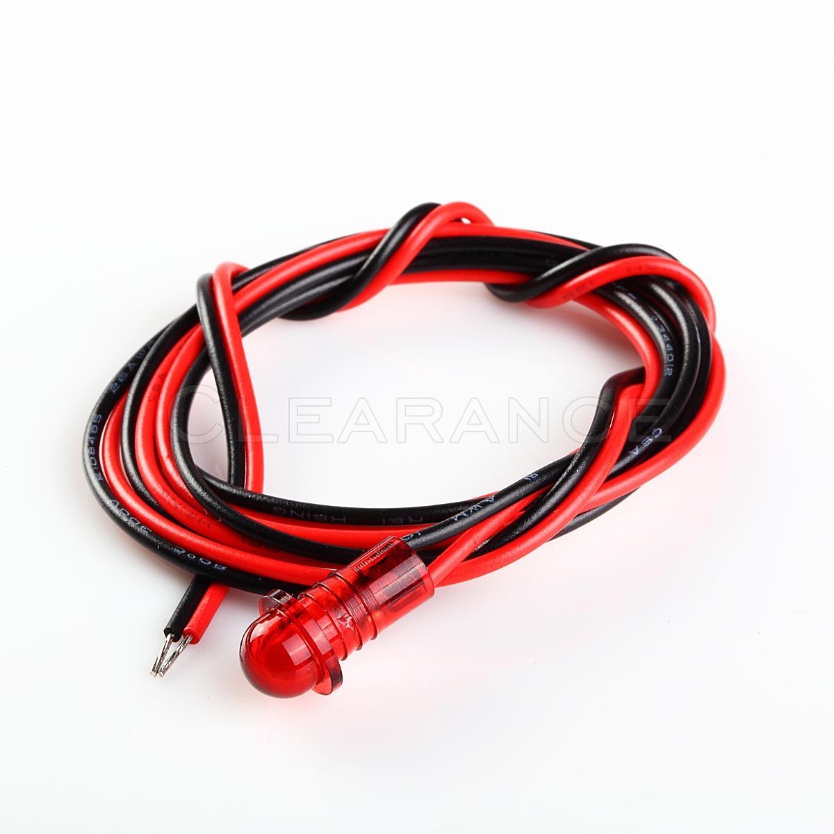 3V Flashing red led in plastic housing Mounting Hole Size 9/32”