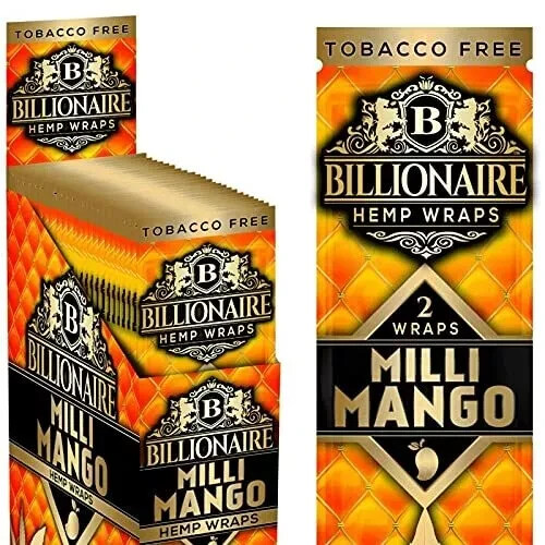 Billionaire Wraps - Milli Mango Flavor for Rolling (Box of 25 Pouches)