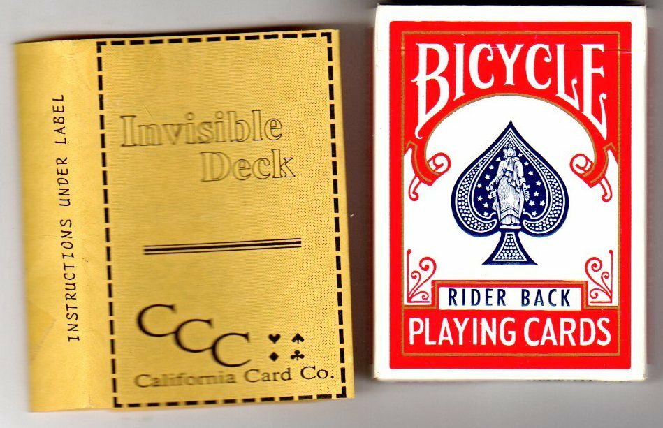 INVISIBLE DECK MAGIC CARD TRICK: BICYCLE RED BACK PLAYING CARDS POKER SIZE   (F1