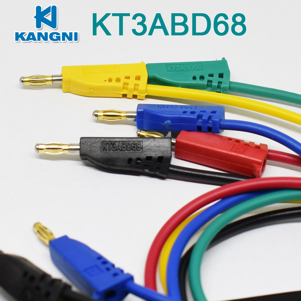 5pcs KT3ABD68 1M Moulded 3mm Copper Radioshack Stackable Banana Plug Lead Cable