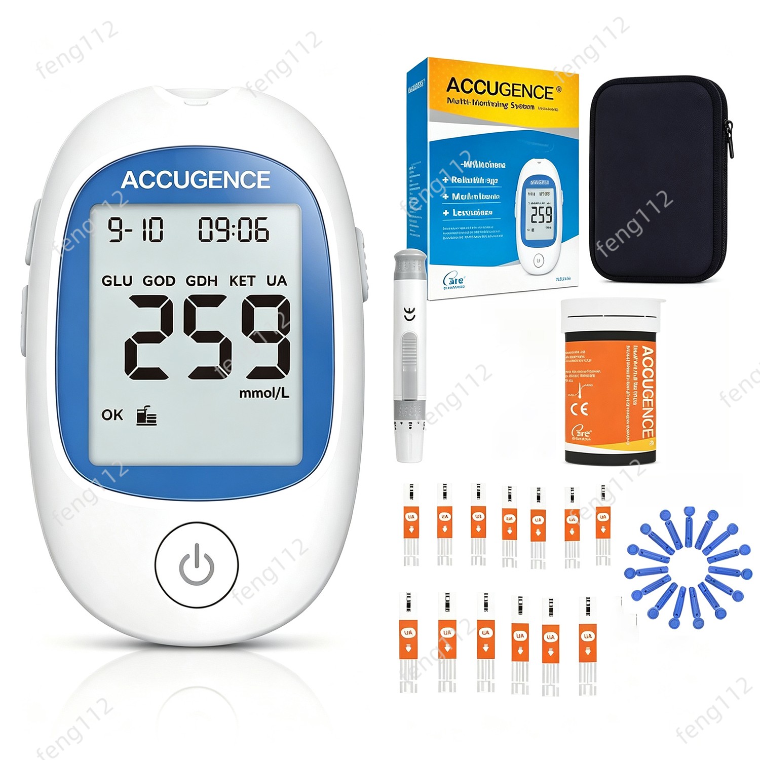Uric Acid Test System - Portable Meter for Home Use （Meter + 25 Test Strips）