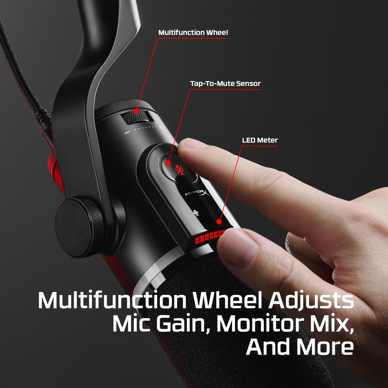 HyperX FlipCast Streaming XLR/USB Dynamic Microphone for PC, MacOS, PlayStation