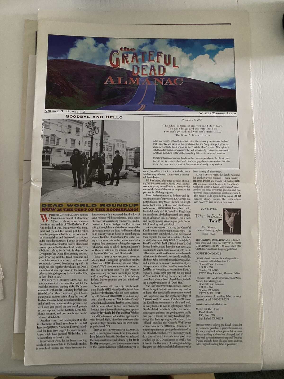 Grateful Dead Almanac Lot Of 9 Issues
