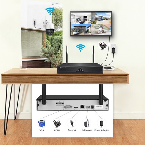 Jennov 5MP Wireless Security Camera System Infrared Night Vision IP66 1TB HDD