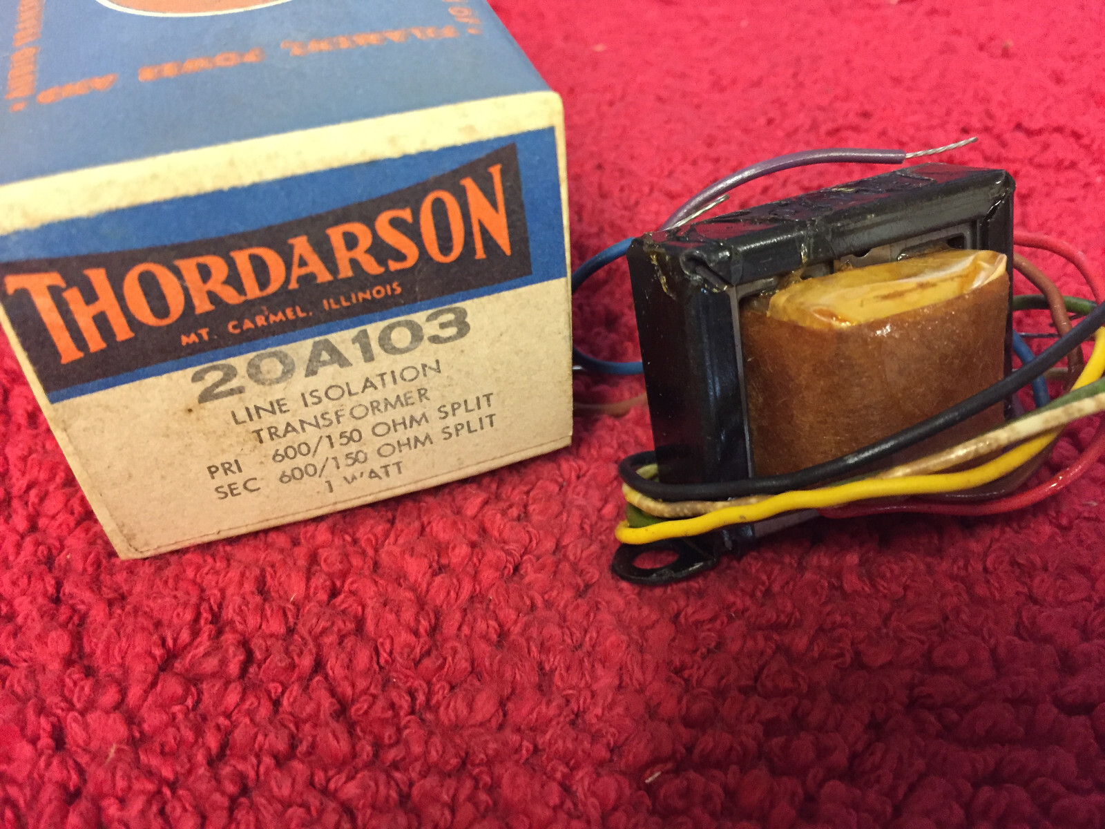 THORDARSON 20A103 LINE ISO TRANSFORM PRI 600/150 OHM SPLIT SEC 600/150 SPLIT