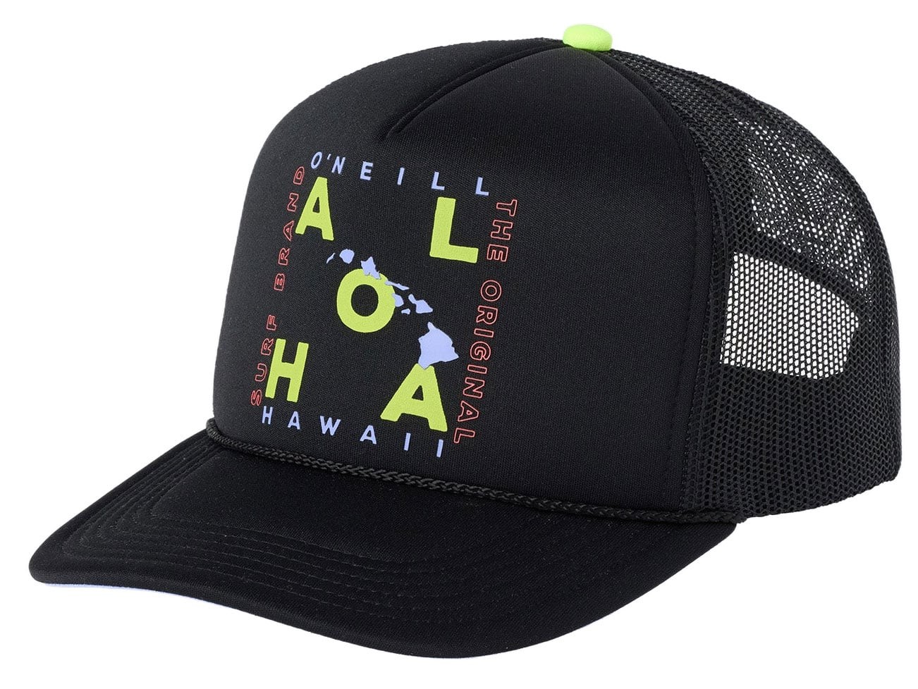 O'Neill Women’s Rivi Hawaii Trucker Hat - High Crown Snapback Cap with Mesh Ba