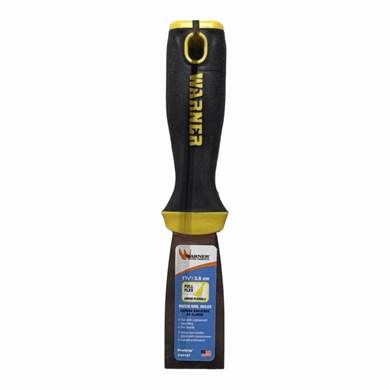 Warner ProGrip Model 90127 1-1/2in Carbon Steel Putty Knife Black/Yellow