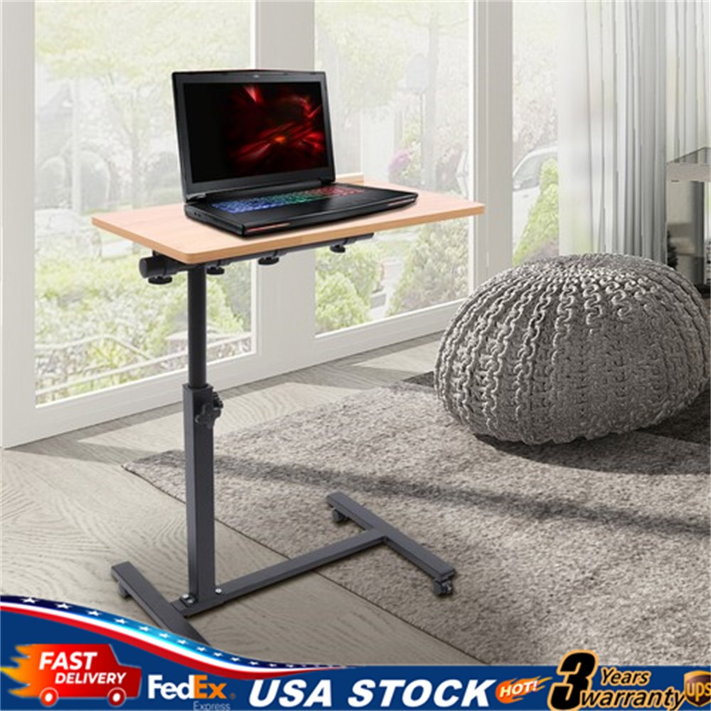 Rolling Laptop Stand Computer Desk Portable PC Bed Table Height Adjustable