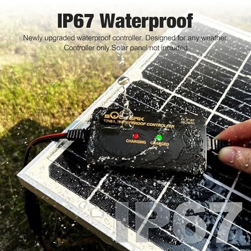 8A 12V Solar Charge Controller with LED Display - IP67 Waterproof - PWM
