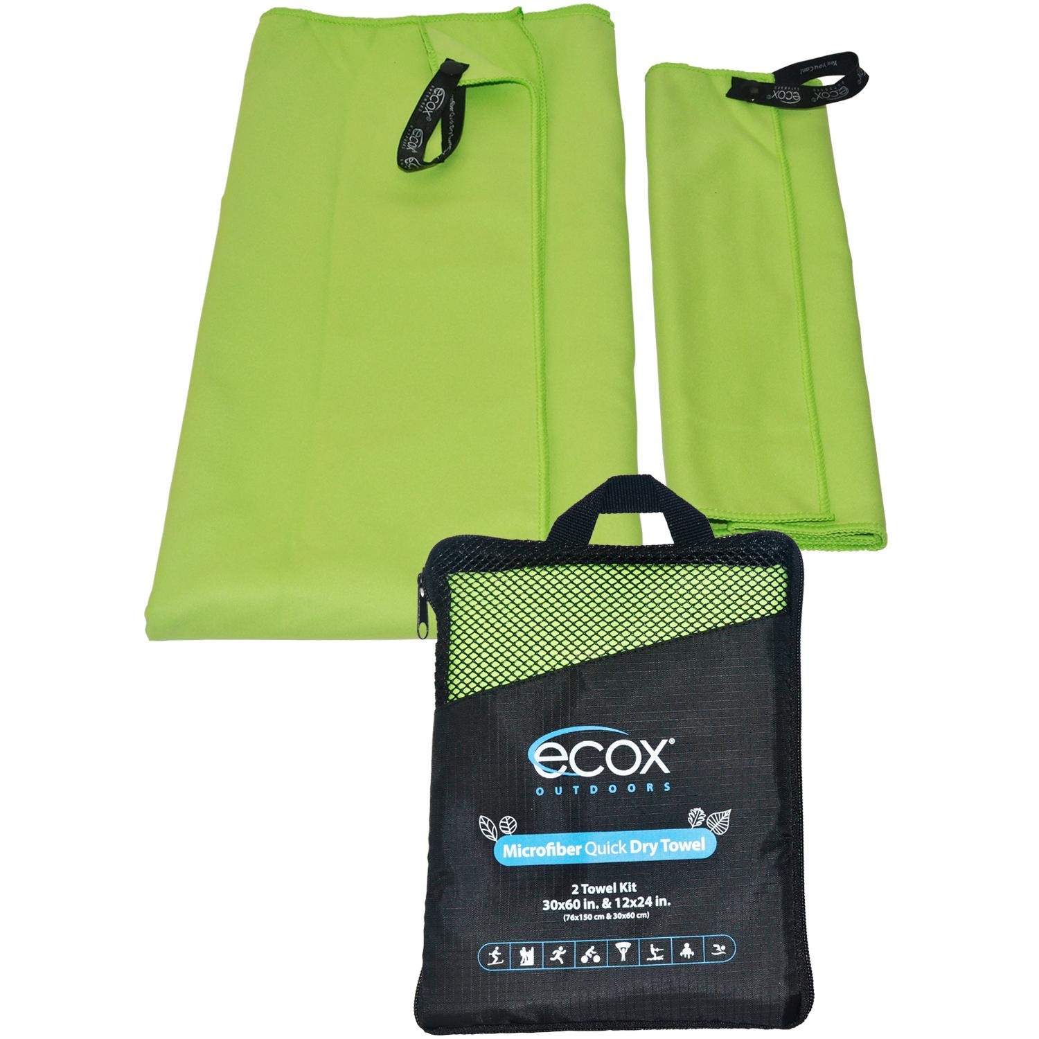 ecox Outdoors Microfiber Towel Fast Drying Soft Feel Fast Action Drying for Gym