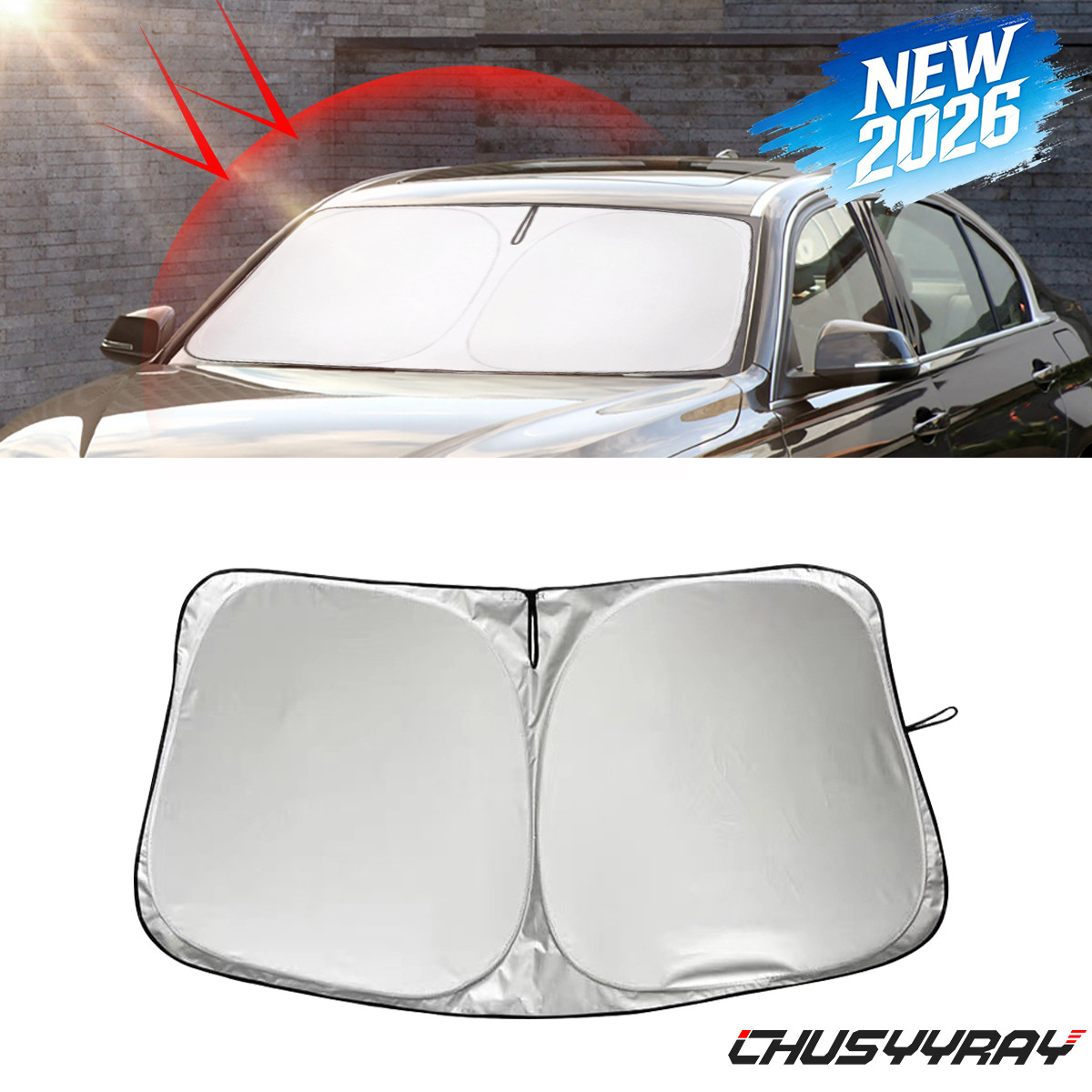 Foldable Windshield Sun Shade Visor UV Block Shield Cover FOR Ford F250 17-21