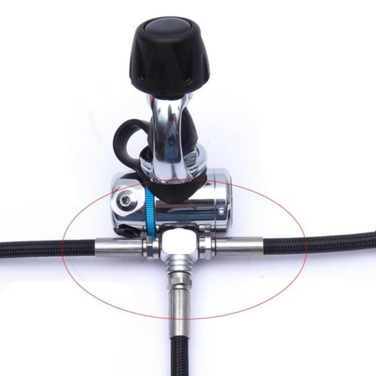 7/16 High Pressure Connector to 3 Way Sports Gear Shiny Plated Brass