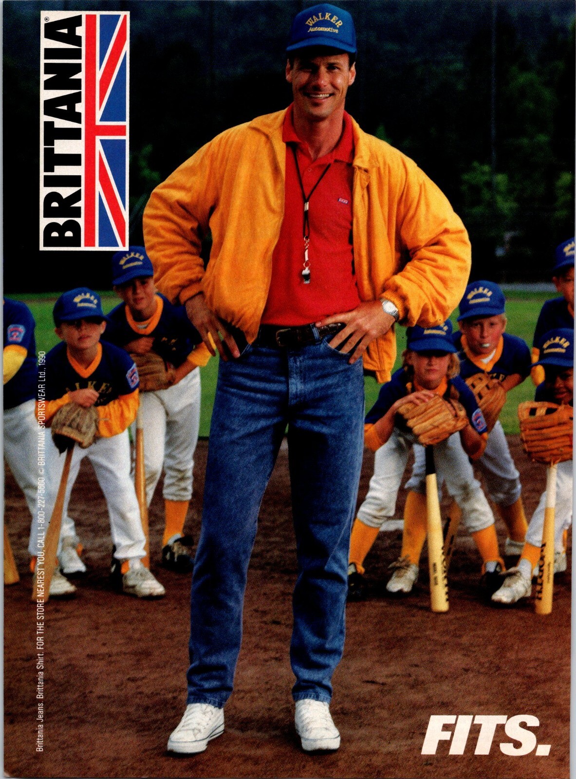 VINTAGE 1990 BRITTANIA MENS SPORTSWEAR CLOTHING FASHION PRINT AD