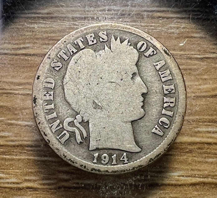 1914-S Barber Dime - Actual Silver Coin Shown - Free Shipping & Tracking INV#511