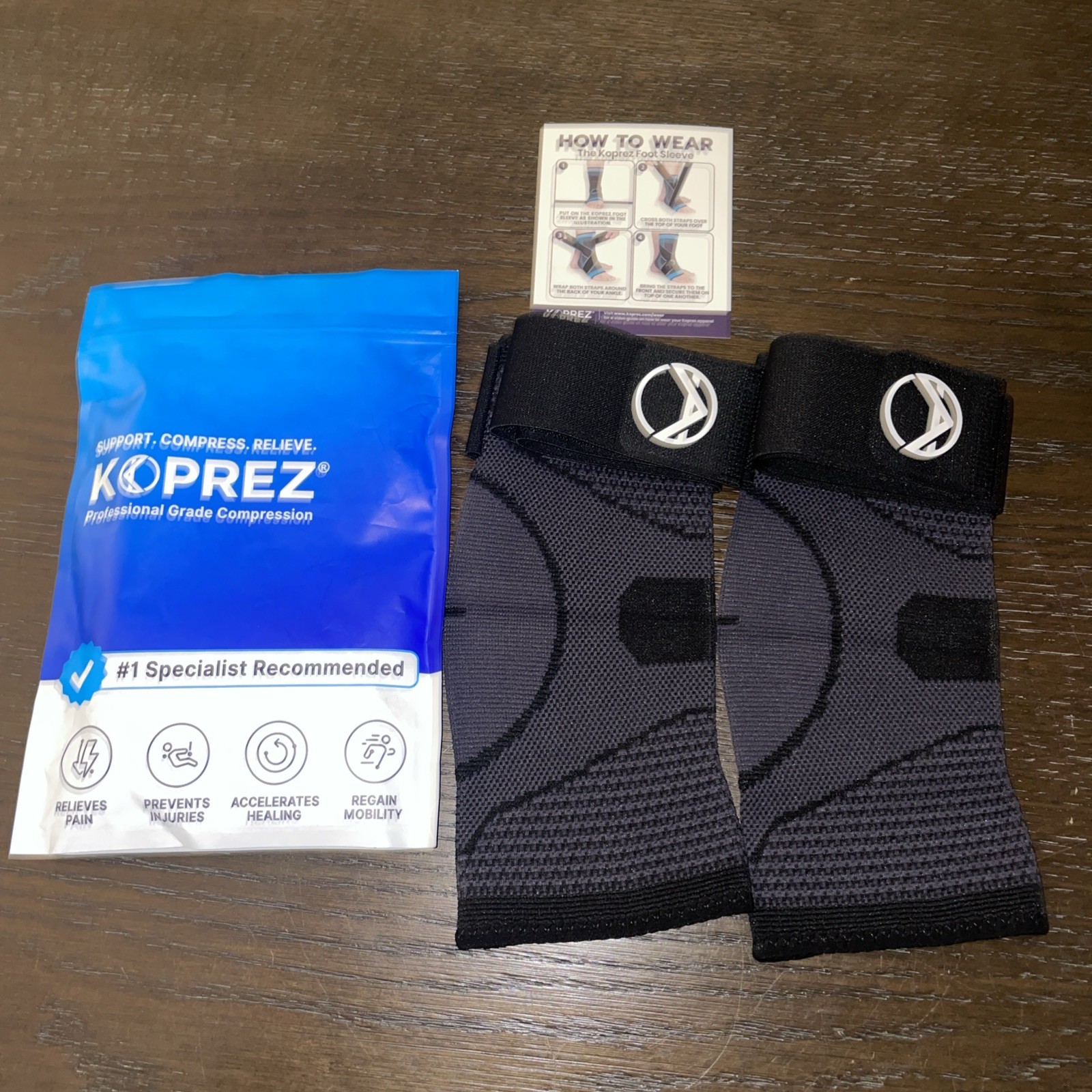 KOPREZ XL Plantar Fasciitis Sleeve Ankle Compression Support NEW Sealed - 1 Pair