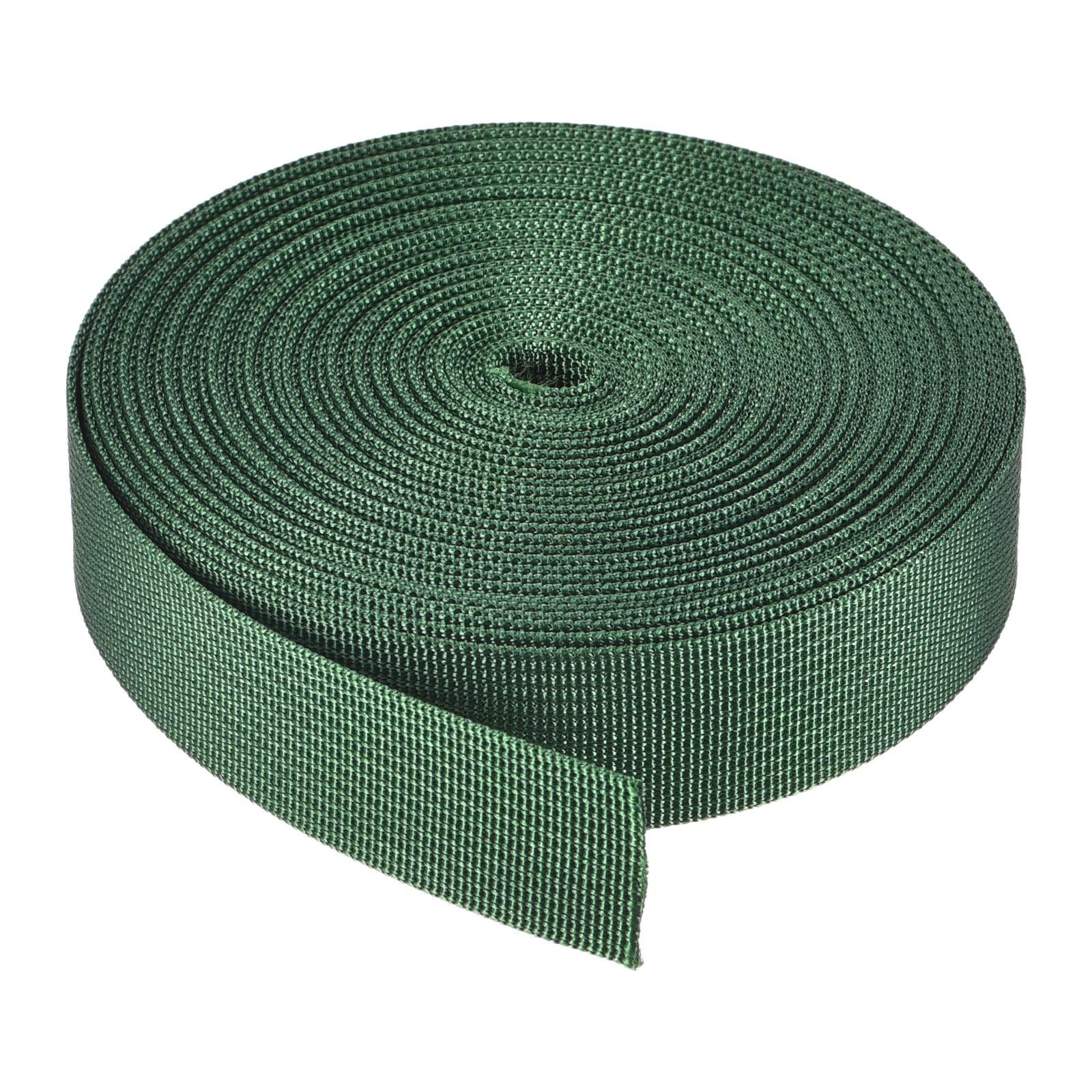 Flat Nylon Webbing Strap 1 Inch 10 Yards Green for Backpack, Luggage-rack