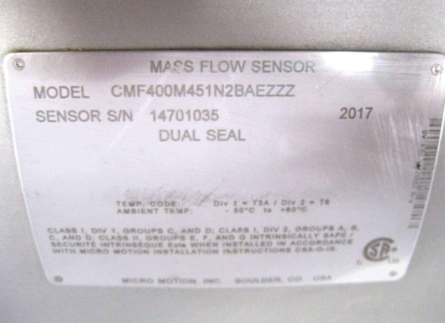 4" 150# Micro Motion CMF400 Sensor 800 Enhanced Core Processor CALIBRATED Z74