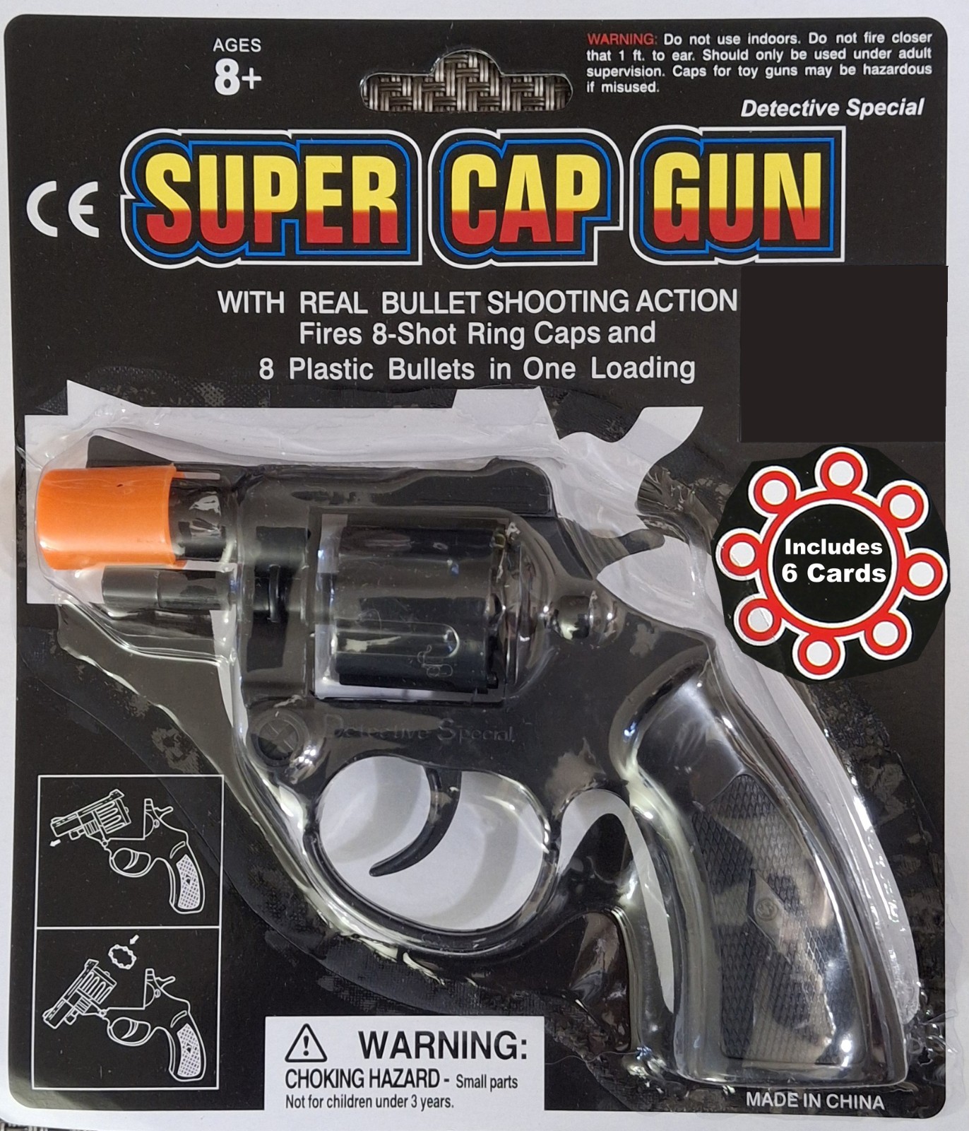Cap Gun Toy - Includes 6 Packages cards Refills (432 Total Bangs)