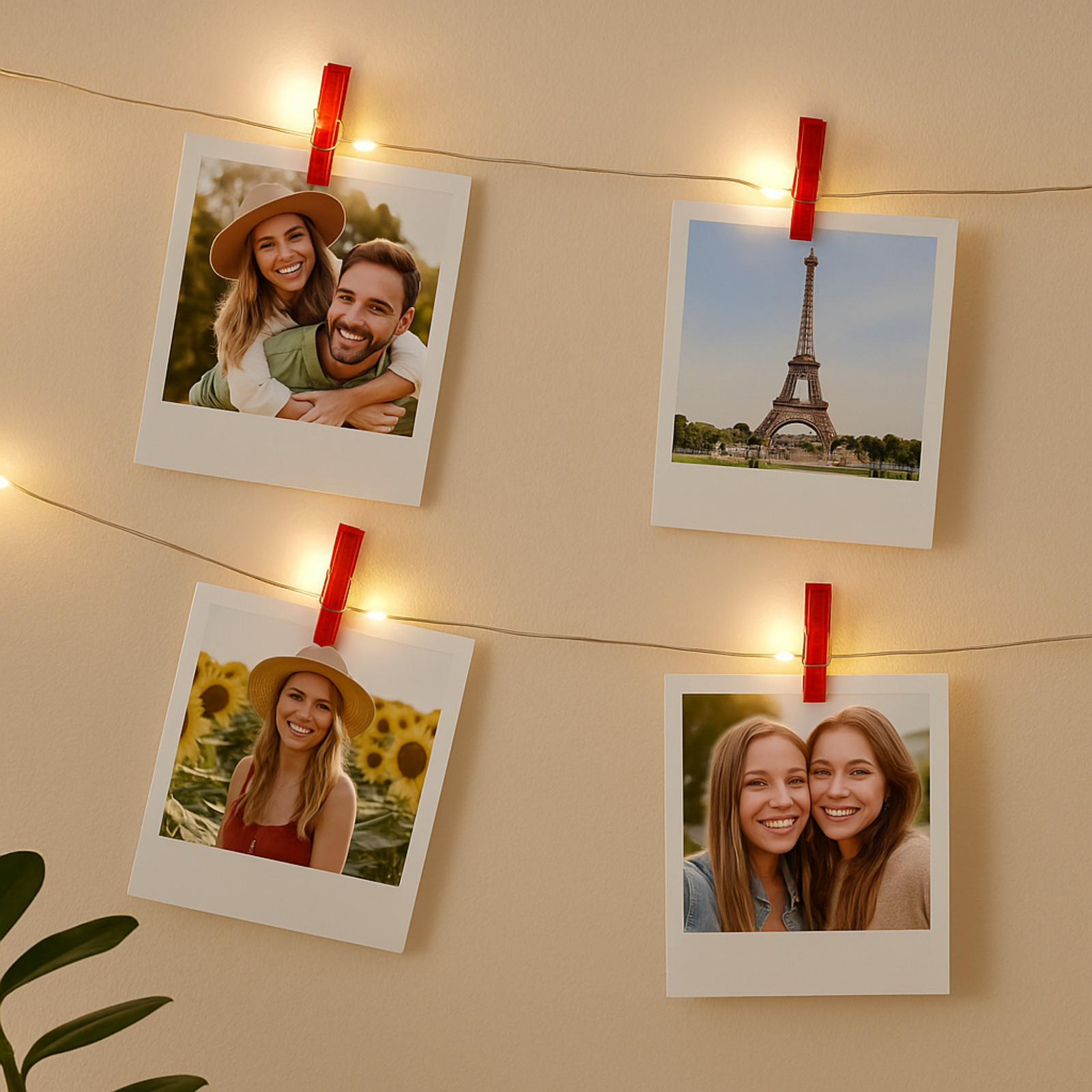 Elegani 3-Pack 36 LED Red Photo Clip String Lights
