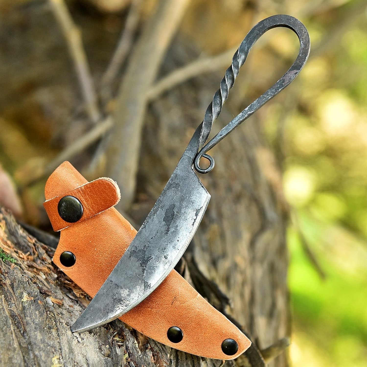 Handmade Viking Knife with Leather Sheath – Handcrafted Carbon Steel Blade