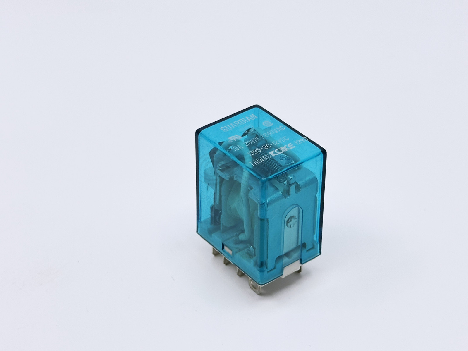 1X 1395-2C-12VDC Guardian Plug-In Power Relay 12VDC DPDT 13A 30VDC/240VAC 8-Pin