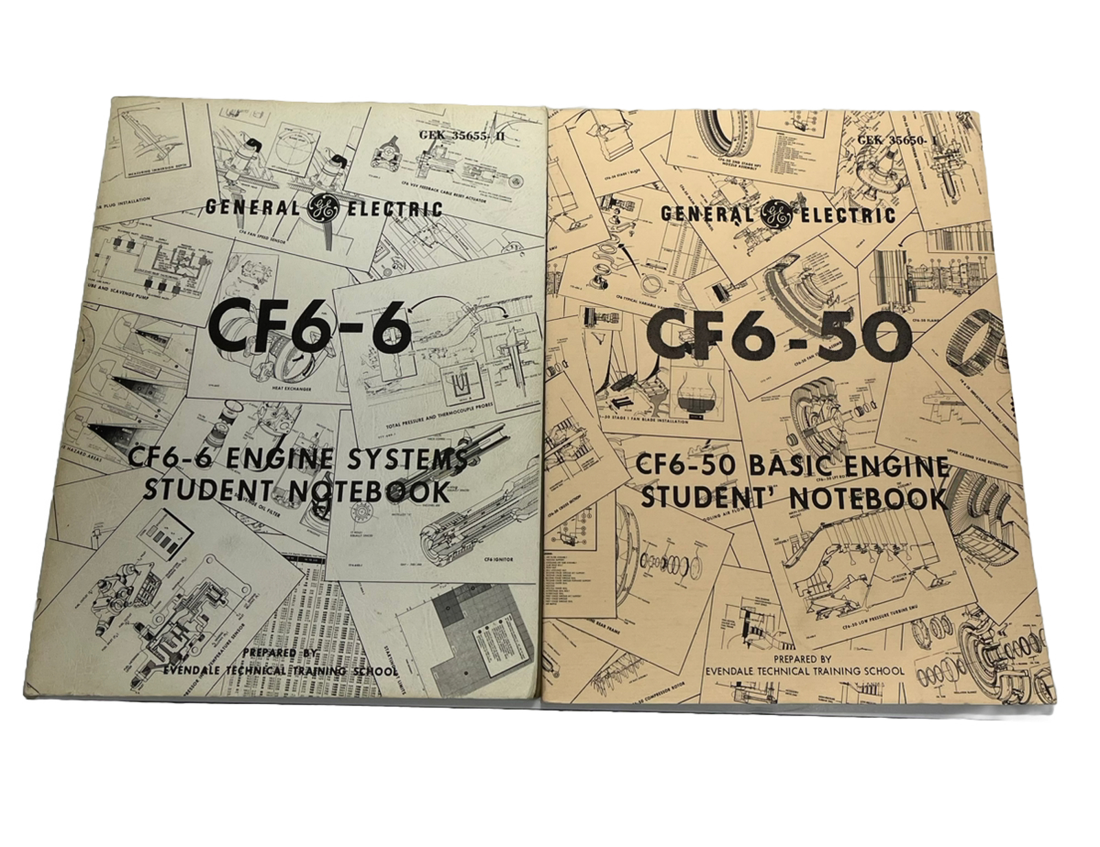 General Electric GE CF6-6 ~ CF6-50 Engine Student Notebooks Lot of 2