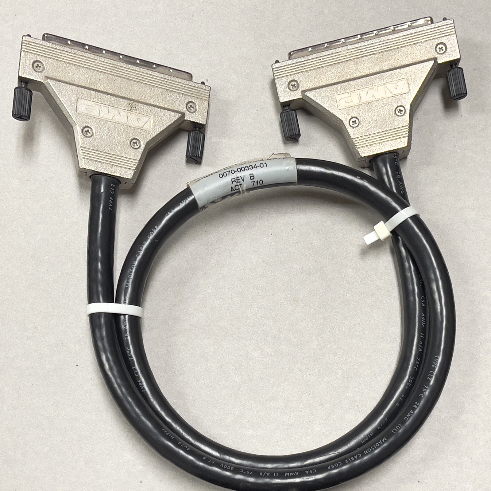 AMP 100pin Male Both Side SCSI External Data Cable 0070-00334-01 3ft