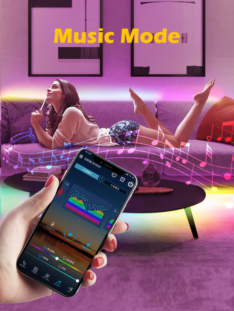 WS2812 SK6812 WS2811 LED Pixels Controller APP Bluetooth Music With Mic USB DC