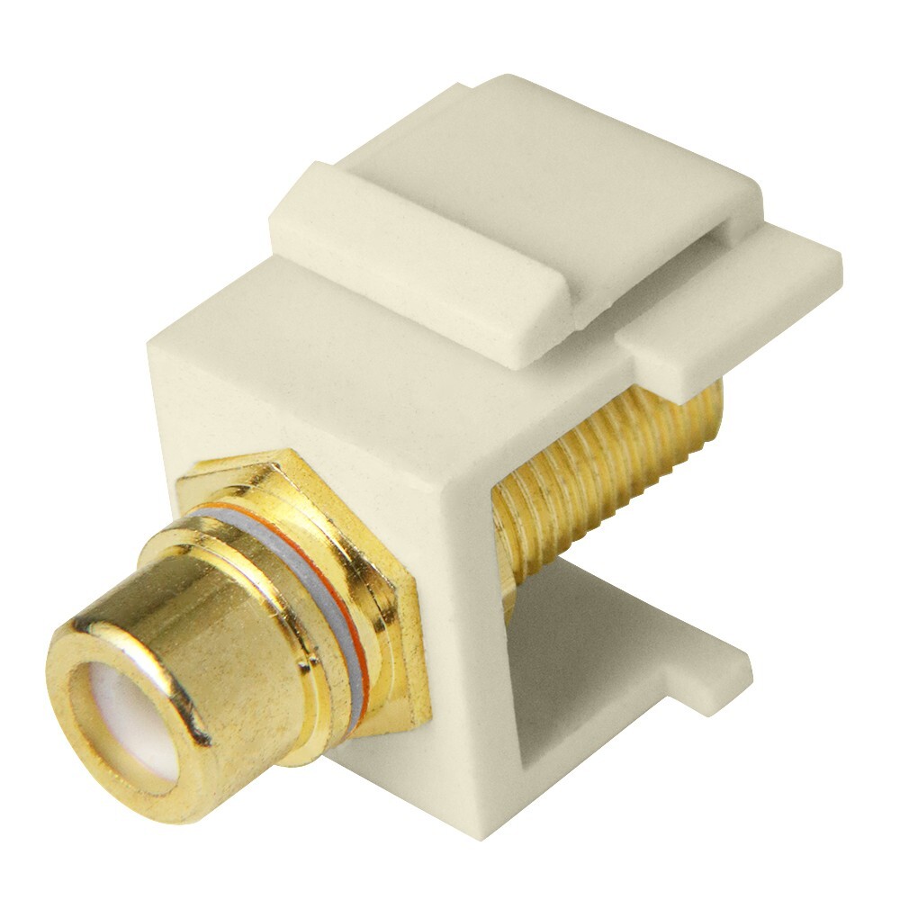 Skywalker F Female to RCA Female Keystone Jack Insert (White Band, Almond)