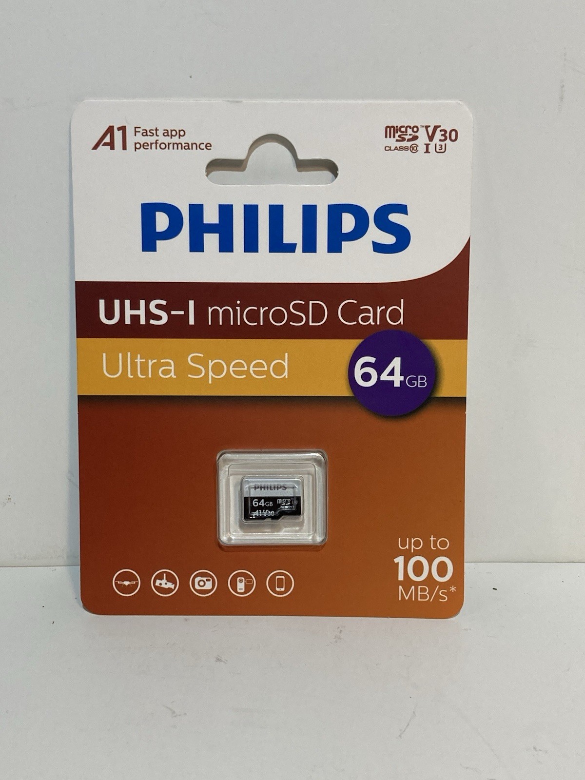 PHILIPS UHS-I MicroSD Card Ultra Speed 64GB FM32TF064B/93 New